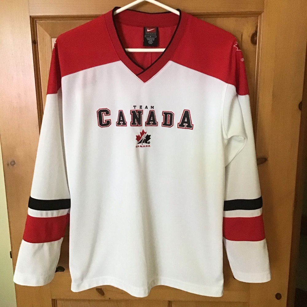 Nike Team Canada White and Red Hockey Jersey